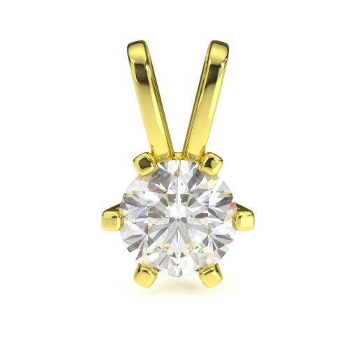จี้เพชรแท้ Lab Grown Diamond เม็ดเดี่ยว 1 กะรัต 6หนามเตย (1P7)