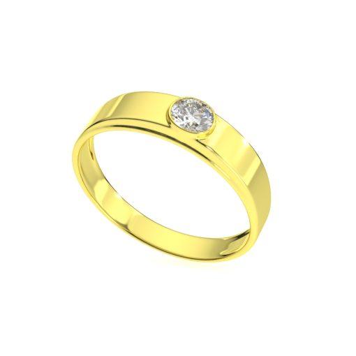 แหวนเพชรแท้ Lab Grown Diamond ผู้ชาย เพชร 30 ตังค์ ฝังหุ้มแข็งแรง (1RG67)