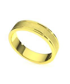 แหวน ผู้ชาย ทรงปลอกมีด เกลี้ยง ลายเส้นขอบคู่ พ่นทราย (1RG76)