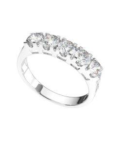 แหวน ผู้หญิง เพชรแถว เม็ดละ 25 ตังค์ สไตล์โบราณ ก้านแหวนฉลุลาย (1RG100)