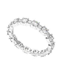 แหวนเพชรแท้ Lab Grown Diamond ผู้หญิง เพชรรอบนิ้ว เพชร 8 ตังค์ สลับ 3 ตังค์ แนวน่ารัก สวยหวาน (1RG115)