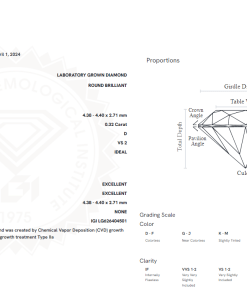 เพชรแท้ Lab Grown Diamond 0.32 กะรัต น้ำ 100 เกรด VS2 H&A EX EX N พร้อมเซอร์ IGI (1CER530)
