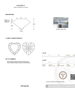 เพชรแท้ Lab Grown Diamond 1.08 กะรัต น้ำ 100 เกรด VVS2 EX EX N พร้อมเซอร์ IGI (1CER1062)