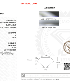 เพชรแท้ Lab Grown Diamond 0.50 กะรัต น้ำ 100 เกรด VVS2 EX EX N พร้อมเซอร์ IGI (1CER1180)