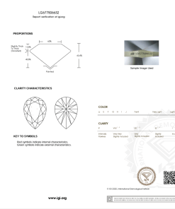 เพชรแท้ Lab Grown Diamond 1.01 กะรัต น้ำ 100 เกรด VVS2 EX EX N พร้อมเซอร์ IGI (1CER1194)