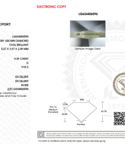 เพชรแท้ Lab Grown Diamond 0.35 กะรัต น้ำ 100 เกรด VVS2 EX EX N พร้อมเซอร์ IGI (1CER1356)