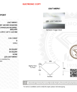 เพชรแท้ Lab Grown Diamond 0.36 กะรัต น้ำ 100 เกรด VVS2 EX EX N พร้อมเซอร์ IGI (1CER1367)