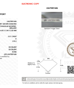 เพชรแท้ Lab Grown Diamond 0.31 กะรัต น้ำ 100 เกรด VVS2 EX EX N พร้อมเซอร์ IGI (1CER1366)
