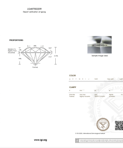 เพชรแท้ Lab Grown Diamond 1.07 กะรัต น้ำ 100 เกรด VVS2 ID EX EX N พร้อมเซอร์ IGI (1CER1320N)