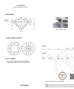เพชรแท้ Lab Grown Diamond 1.00 กะรัต น้ำ 100 เกรด VVS2 ID EX EX N พร้อมเซอร์ IGI (1CER1401)