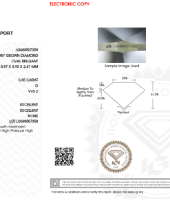 เพชรแท้ Lab Grown Diamond 0.35 กะรัต น้ำ 100 เกรด VVS2 EX EX N พร้อมเซอร์ IGI (1CER1357)