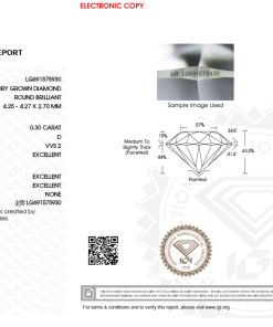 เพชรแท้ Lab Grown Diamond 0.30 กะรัต น้ำ 100 เกรด VVS2 EX EX EX N พร้อมเซอร์ IGI (1CER1419)