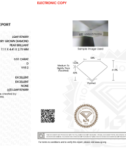 เพชรแท้ Lab Grown Diamond 0.51 กะรัต น้ำ 100 เกรด VVS2 EX EX N พร้อมเซอร์ IGI (1CER1336)