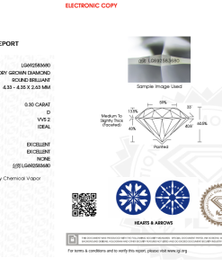 เพชรแท้ Lab Grown Diamond 0.30 กะรัต น้ำ 100 เกรด VVS2 ID EX EX N พร้อมเซอร์ IGI (1CER1420)