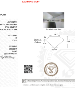 เพชรแท้ Lab Grown Diamond 0.51 กะรัต น้ำ 100 เกรด VVS2 EX EX N พร้อมเซอร์ IGI (1CER1353)