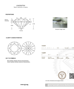 เพชรแท้ Lab Grown Diamond 1.01 กะรัต น้ำ 100 เกรด VVS2 ID EX EX N พร้อมเซอร์ IGI (1CER1406)