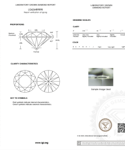 เพชรแท้ Lab Grown Diamond 1.05 กะรัต น้ำ 100 เกรด VVS2 ID EX EX N พร้อมเซอร์ IGI (1CER1512)