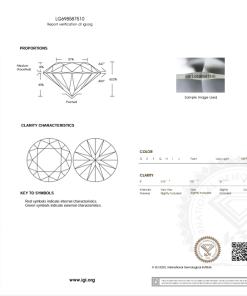 เพชรแท้ Lab Grown Diamond 1.04 กะรัต น้ำ 100 เกรด VVS2 ID EX EX N พร้อมเซอร์ IGI (1CER1519)