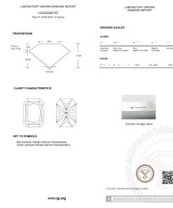 เพชรแท้ Lab Grown Diamond 1.00 กะรัต น้ำ 98 เกรด VS2 EX EX N พร้อมเซอร์ IGI (1CER1626)