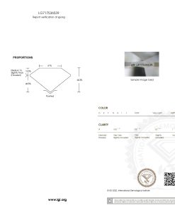 เพชรแท้ Lab Grown Diamond 1.02 กะรัต น้ำ 100 เกรด VVS2 EX EX N พร้อมเซอร์ IGI (1CER1575)