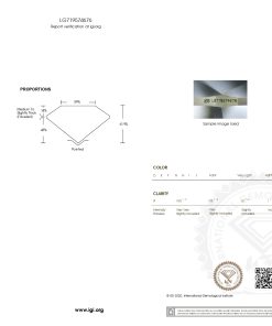 เพชรแท้ Lab Grown Diamond 1.01 กะรัต น้ำ 100 เกรด VVS2 EX EX N พร้อมเซอร์ IGI (1CER1576)