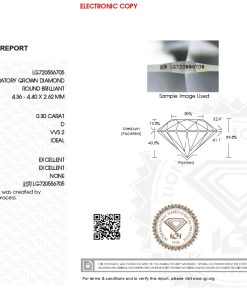 เพชรแท้ Lab Grown Diamond 0.30 กะรัต น้ำ 100 เกรด VVS2 ID EX EX N พร้อมเซอร์ IGI (1CER1654)