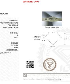 เพชรแท้ Lab Grown Diamond 0.53 กะรัต น้ำ 100 เกรด VVS2 EX EX N พร้อมเซอร์ IGI (1CER1636)