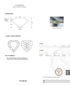 เพชรแท้ Lab Grown Diamond 2.02 กะรัต น้ำ 98 เกรด VS2 EX EX N พร้อมเซอร์ IGI (1CER1630)
