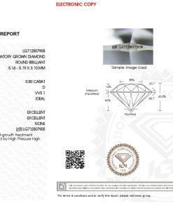 เพชรแท้ Lab Grown Diamond 0.50 กะรัต น้ำ 100 เกรด VVS1 ID EX EX N พร้อมเซอร์ IGI (1CER1689)