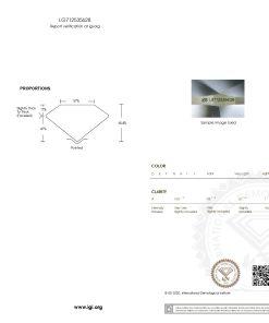 เพชรแท้ Lab Grown Diamond 1.00 กะรัต น้ำ 100 เกรด VVS2 EX EX N พร้อมเซอร์ IGI (1CER1697)