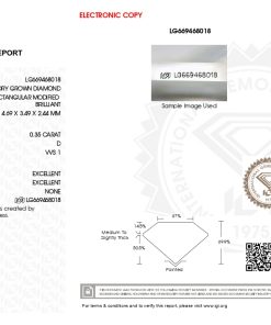 เพชรแท้ Lab Grown Diamond 0.35 กะรัต น้ำ 100 เกรด VVS1 EX EX N พร้อมเซอร์ IGI (1CER1739)