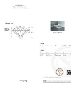 เพชรแท้ Lab Grown Diamond 1.01 กะรัต น้ำ 100 เกรด VVS1 ID EX EX N พร้อมเซอร์ IGI (1CER1687)