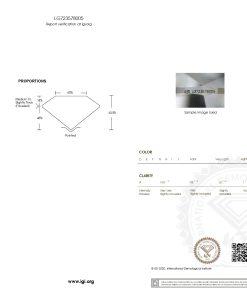 เพชรแท้ Lab Grown Diamond 1.02 กะรัต น้ำ 100 เกรด VVS2 EX EX N พร้อมเซอร์ IGI (1CER1664)