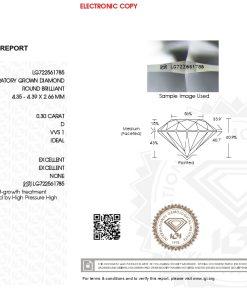 เพชรแท้ Lab Grown Diamond 0.30 กะรัต น้ำ 100 เกรด VVS1 ID EX EX N พร้อมเซอร์ IGI (1CER1775)