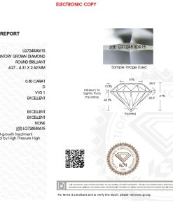 เพชรแท้ Lab Grown Diamond 0.30 กะรัต น้ำ 100 เกรด VVS1 EX EX EX N พร้อมเซอร์ IGI (1CER1831)