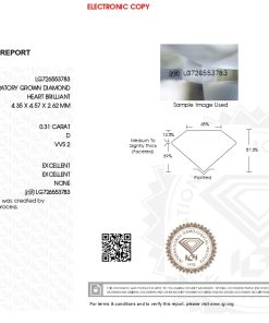 เพชรแท้ Lab Grown Diamond 0.31 กะรัต น้ำ 100 เกรด VVS2 EX EX N พร้อมเซอร์ IGI (1CER1799)