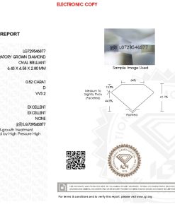 เพชรแท้ Lab Grown Diamond 0.52 กะรัต น้ำ 100 เกรด VVS2 EX EX N พร้อมเซอร์ IGI (1CER1816)