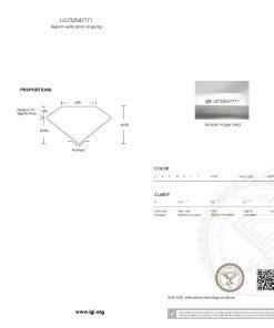 เพชรแท้ Lab Grown Diamond 1.06 กะรัต น้ำ 100 เกรด VVS2 EX EX N พร้อมเซอร์ IGI (1CER1858)