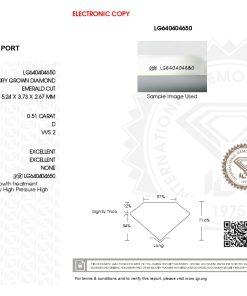 เพชรแท้ Lab Grown Diamond 0.51 กะรัต น้ำ 100 เกรด VVS2 EX EX N พร้อมเซอร์ IGI (1CER1899)