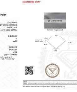 เพชรแท้ Lab Grown Diamond 0.36 กะรัต น้ำ 99 เกรด VVS2 EX EX N พร้อมเซอร์ IGI (1CER1900)