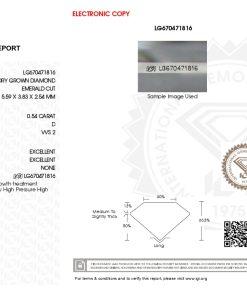 เพชรแท้ Lab Grown Diamond 0.54 กะรัต น้ำ 100 เกรด VVS2 EX EX N พร้อมเซอร์ IGI (1CER1897)