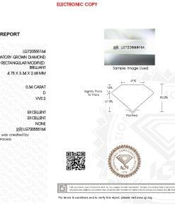 เพชรแท้ Lab Grown Diamond 0.34 กะรัต น้ำ 100 เกรด VVS2 EX EX N พร้อมเซอร์ IGI (1CER1895)