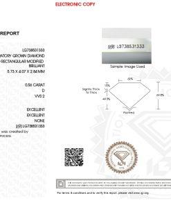 เพชรแท้ Lab Grown Diamond 0.56 กะรัต น้ำ 100 เกรด VVS2 EX EX N พร้อมเซอร์ IGI (1CER1894)