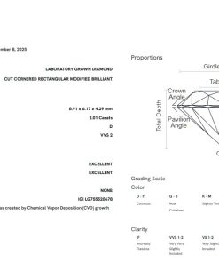 Alternative view of เพชรแท้ Lab Grown Diamond 2.01 กะรัต น้ำ 100 เกรด VVS2 EX EX N พร้อมเซอร์ IGI (1CER2036)