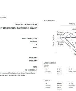Alternative view of เพชรแท้ Lab Grown Diamond 0.50 กะรัต น้ำ 100 เกรด VVS2 EX EX N พร้อมเซอร์ IGI (1CER2038)