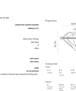 Alternative view of เพชรแท้ Lab Grown Diamond 0.31 กะรัต น้ำ 100 เกรด VVS2 VG VG N พร้อมเซอร์ IGI (1CER2039)