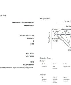 Alternative view of เพชรแท้ Lab Grown Diamond 0.30 กะรัต น้ำ 100 เกรด VVS2 VG VG N พร้อมเซอร์ IGI (1CER2041)