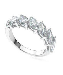 แหวน ผู้หญิง เพชรแถว เม็ดละ 30 ตังค์ มาคี ครึ่งวง (1RG121)