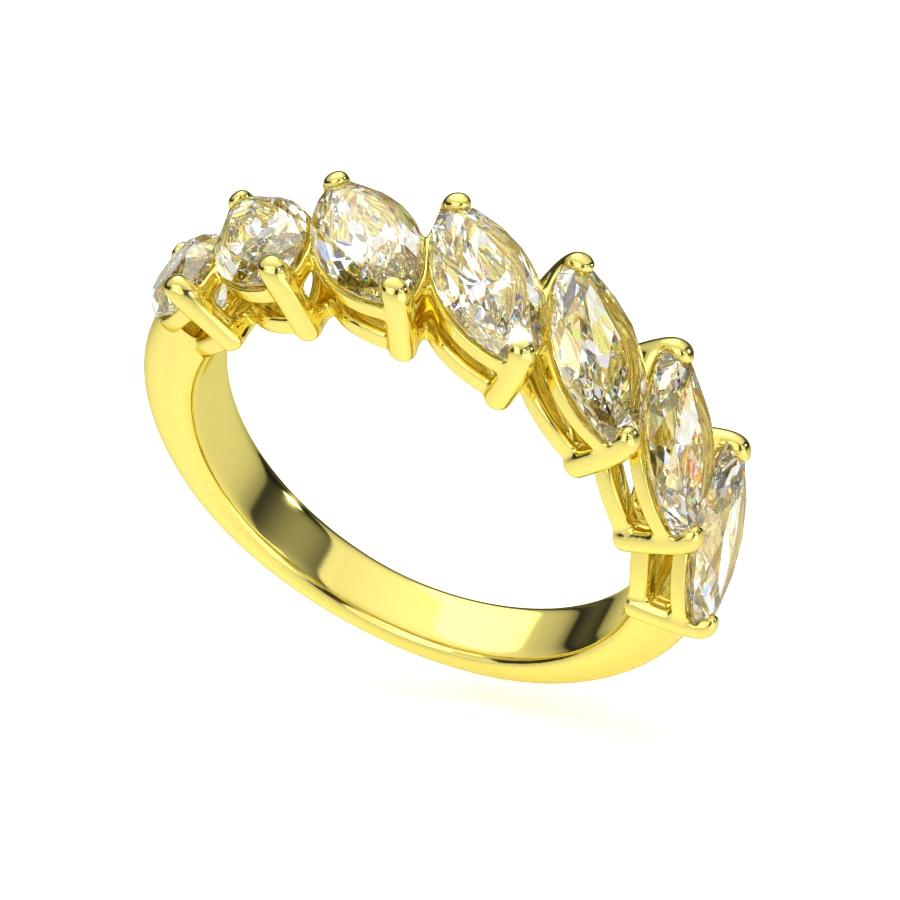 แหวน ผู้หญิง เพชรแถว เม็ดละ 30 ตังค์ มาคี ครึ่งวง (1RG121)