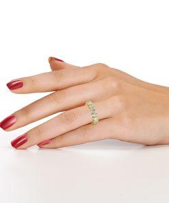 แหวนเพชรแท้ Lab Grown Diamond ผู้หญิง เพชรรอบนิ้ว 30 ตังค์ โอวอล Eternity (1RG123)